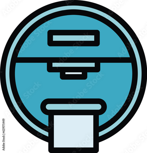Medical mri icon outline vector. Magnetic resonance. Ct scanner color flat