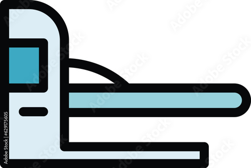 Mri scanner icon outline vector. Magnetic resonance. Ct scan color flat