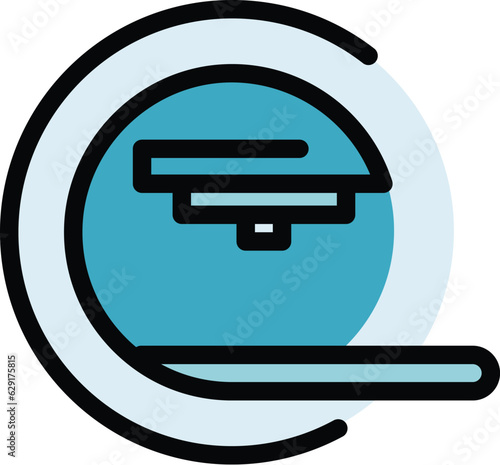 Medical imaging icon outline vector. Magnetic resonance. Mri scan color flat