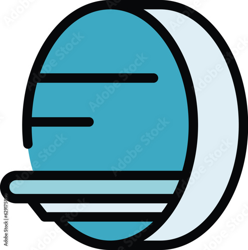 Mri machine icon outline vector. Magnetic resonance. Medical scanner color flat