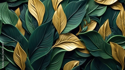 Wallpaper Mural close up of leaves background Torontodigital.ca