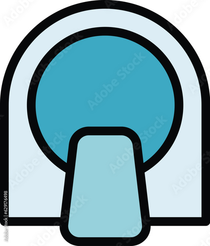 Mri radiology icon outline vector. Magnetic resonance. Medical scanner color flat