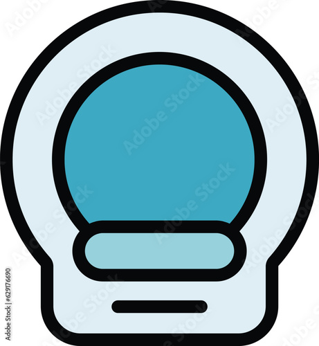 Man medical mri icon outline vector. Medical scanner. Magnetic resonance color flat