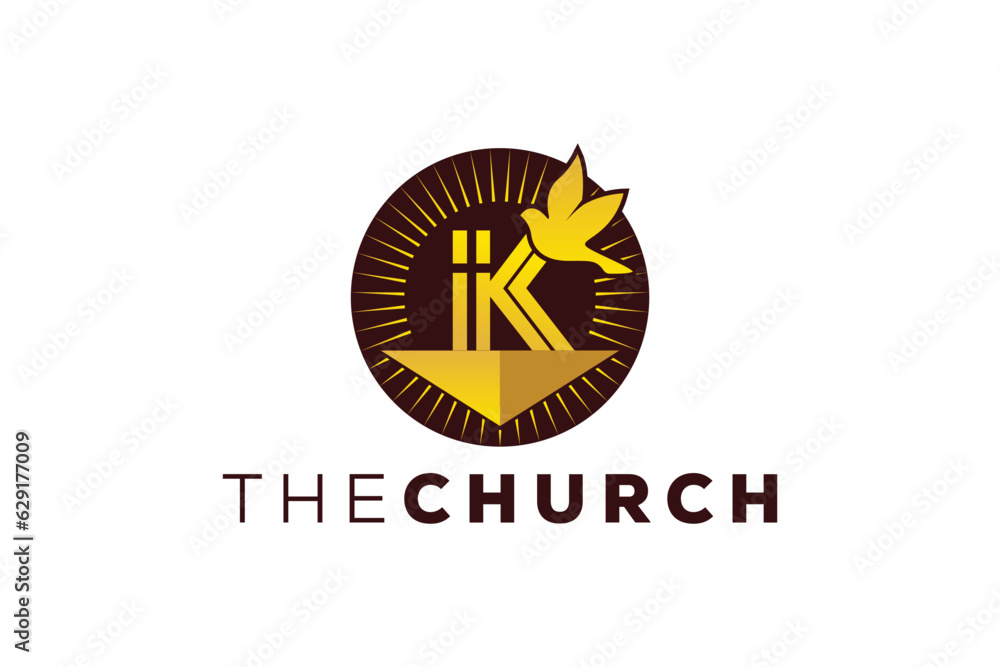 Trendy and Professional letter K church sign Christian and peaceful vector logo Trendy and Professional letter K church sign Christian and peaceful vector logo