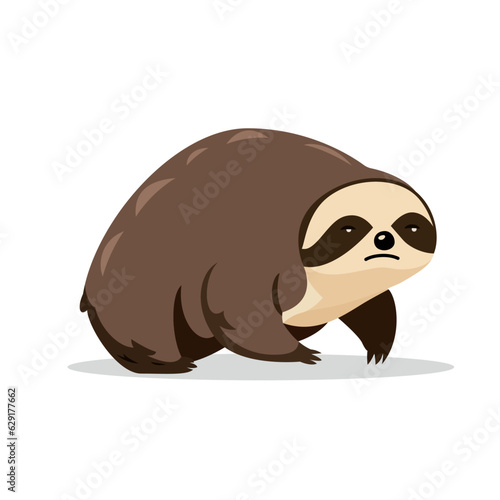 sloth late to work flat style stock vector illustration, Folivora , leaf eater stock vector image