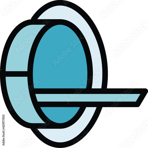 3d mri icon outline vector. Tomography scan. Medical scanner color flat
