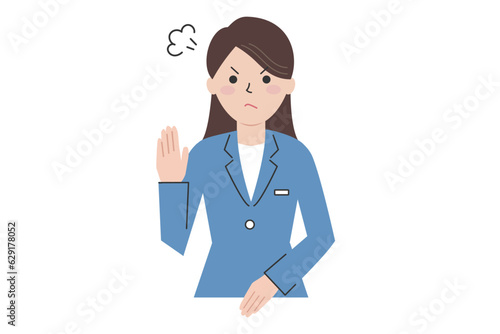 スーツを着た受付の女性のイラスト素材