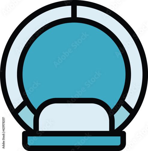 Computer mri icon outline vector. Magnetic resonance. Medical scanner color flat