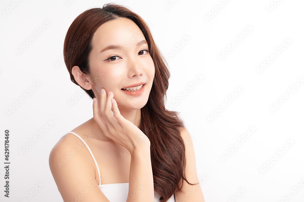 Beautiful young asian woman with clean fresh skin on white background, Face care, Facial treatment, Cosmetology, beauty and spa, Asian women portrait. Beautiful young asian woman with clean fresh skin on white background, Face care, Facial treatment, Cosmetology, beauty and spa, Asian women portrait.