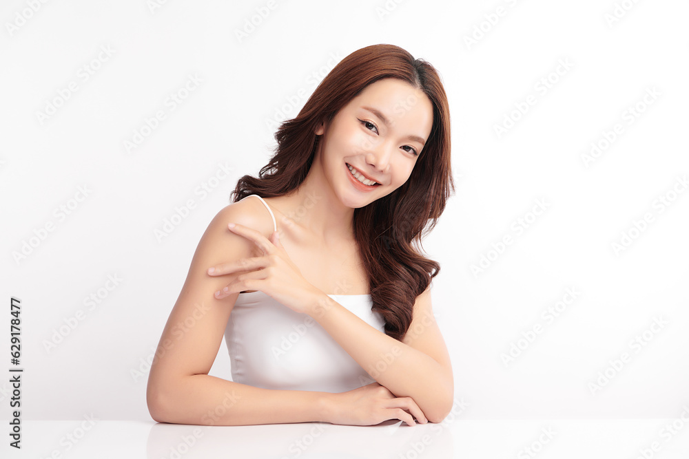 Beautiful young asian woman with clean fresh skin on white background, Face care, Facial treatment, Cosmetology, beauty and spa, Asian women portrait. Beautiful young asian woman with clean fresh skin on white background, Face care, Facial treatment, Cosmetology, beauty and spa, Asian women portrait.