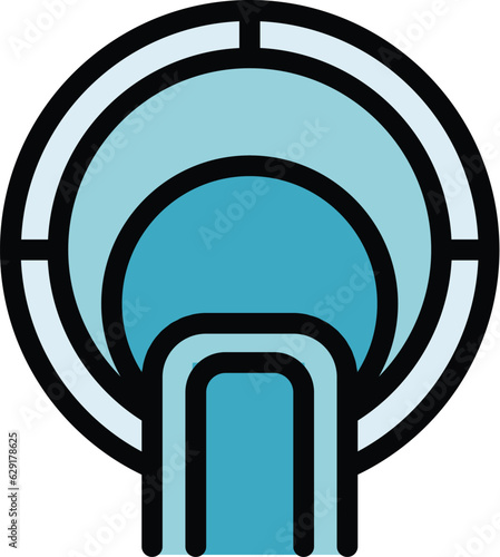 Diagnostic mri icon outline vector. Magnetic resonance. Medical scanner color flat