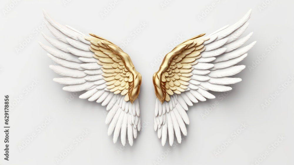 Fototapeta premium angel wings isolated on white background