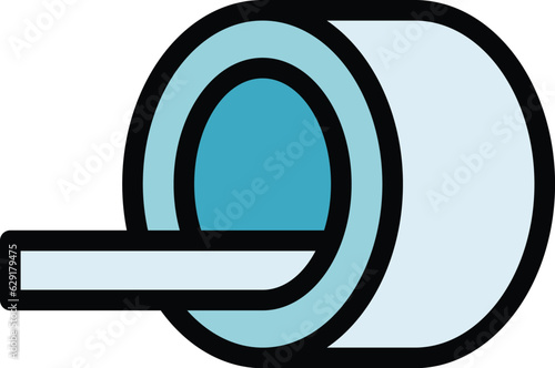 Mri technology icon outline vector. Magnetic resonance. Medical scanner color flat