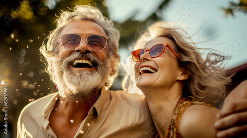 couple in the park sunglasses happiness outdoors holiday vacation © Volodymyr