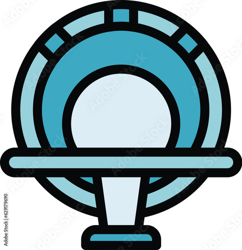 Xray mri icon outline vector. Magnetic tomography. Medical scanner color flat