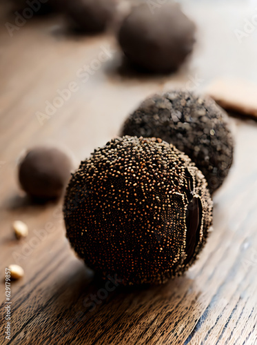 Realistic truffle neutral colors warm lighting detailed