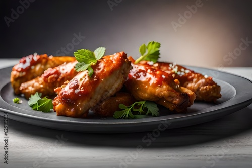  chicken wings with yougat and tamato souce generated by AI
