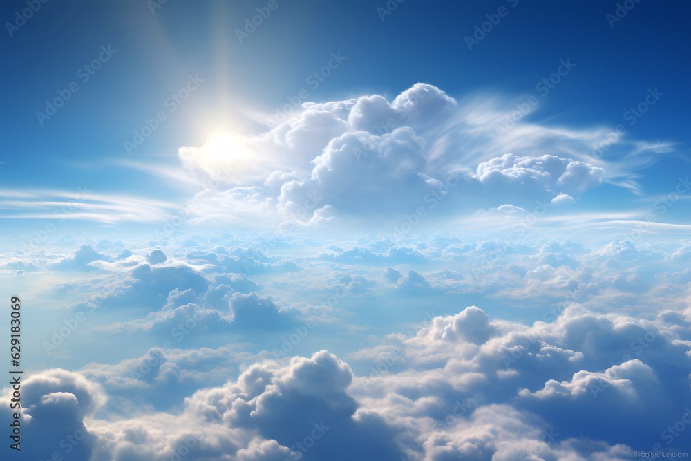 blue sky with clouds from above ai generated art blue sky with clouds from above ai generated art