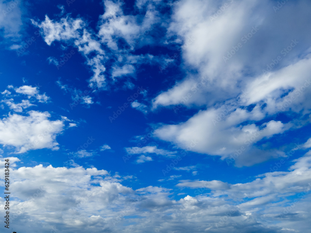Blue sky and beautiful soft white clouds good weather for background Blue sky and beautiful soft white clouds good weather for background