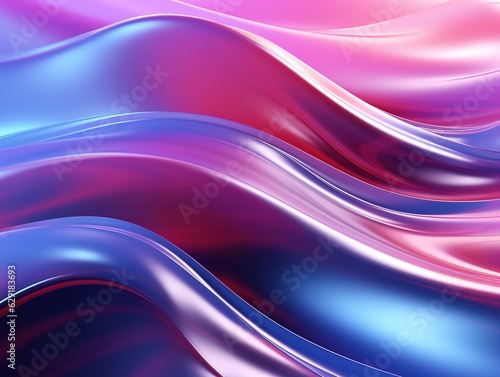 Wallpaper Mural Abstract fluid iridescent holographic neon curved wave in motion colorful background Generative ai Torontodigital.ca