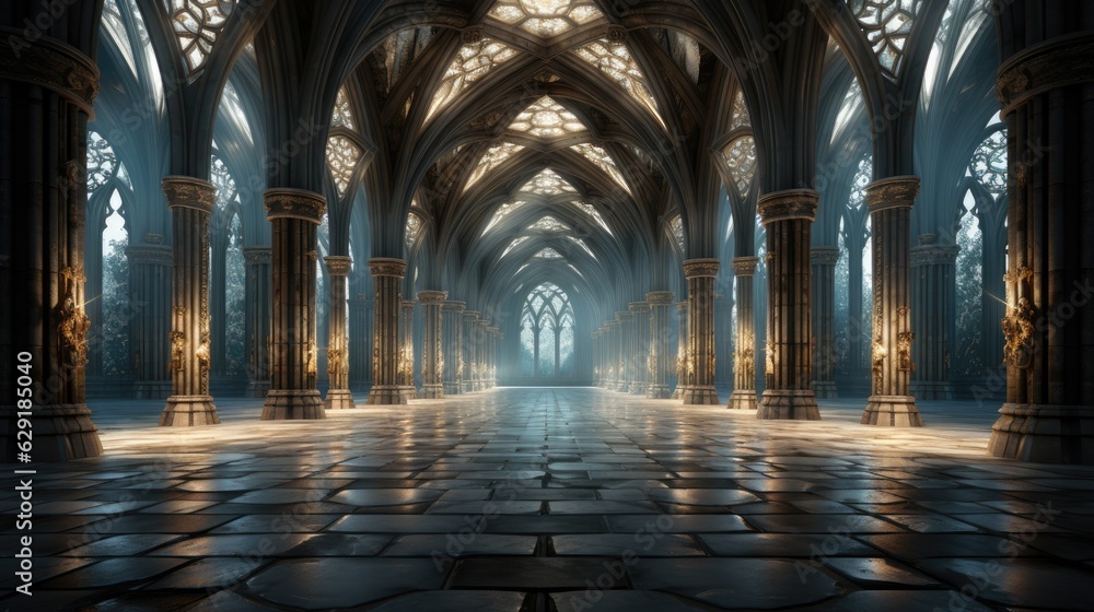 Cathedral Hallway Wall Backdrop of Luxury