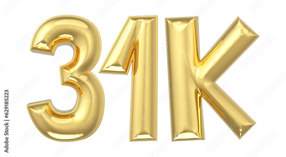 Number Follow 3D Gold Number Follow 3D Gold