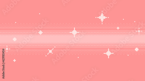 Pixel Art Style Pastel Peach Pink Dithered Gradient Ray Light Background with Glitter Effect
