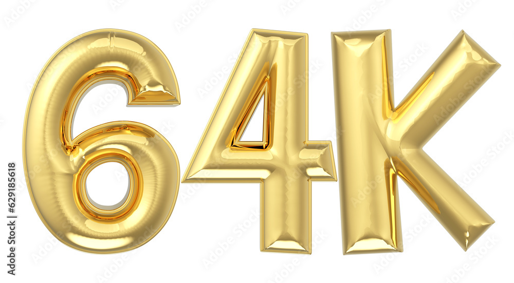 Number Follow 3D Gold 