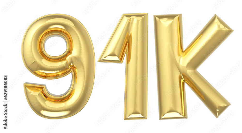 Number Follow 3D Gold Number Follow 3D Gold