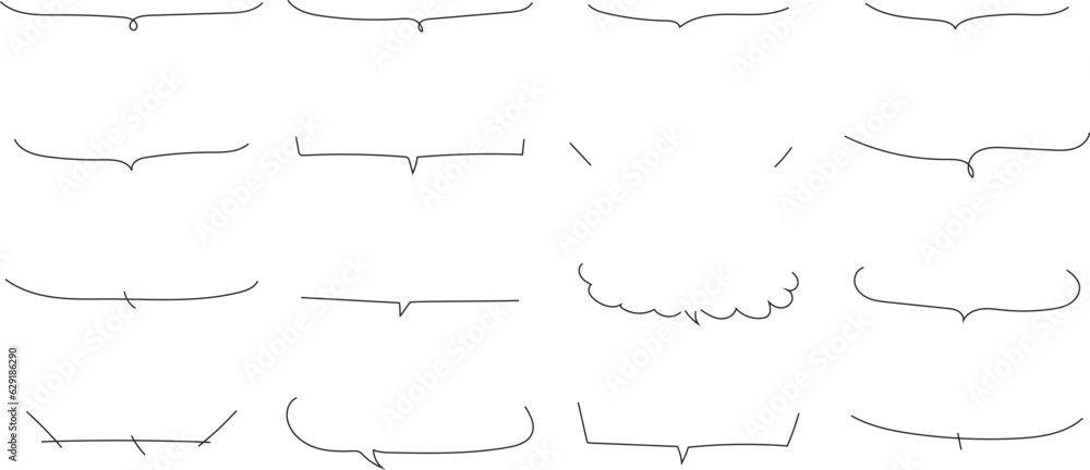 ベクターかわいい手書きの下線ふきだしセット 黒 あしらい シンプル Black handwritten vector speech bubble set ベクターかわいい手書きの下線ふきだしセット 黒 あしらい シンプル Black handwritten vector speech bubble set