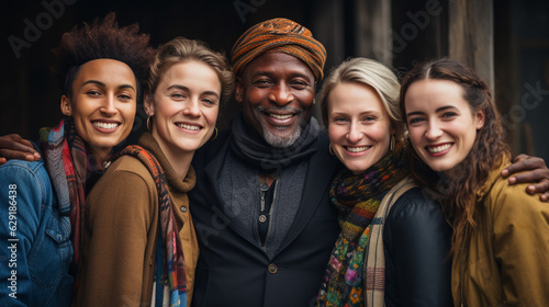 A diverse group of migrants from different cultures and backgrounds, embracing unity  © Наталья Евтехова