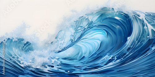 Sea wave floating background. Waves sea wallpaper hyperrealistic compositions created with Generative AI technology