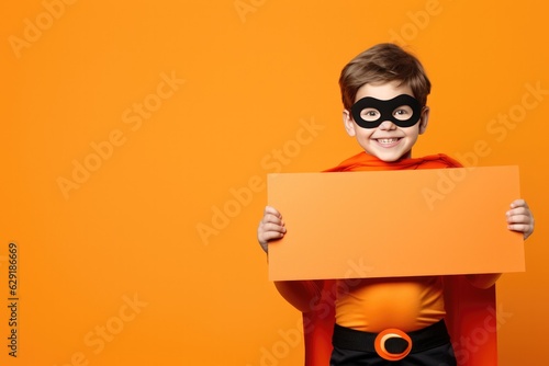 Boy Dressed as a Superhero ...