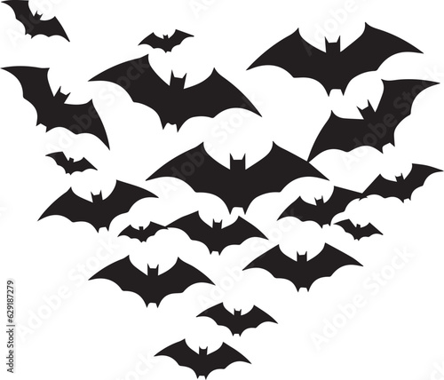 Spooky Halloween bat and bats