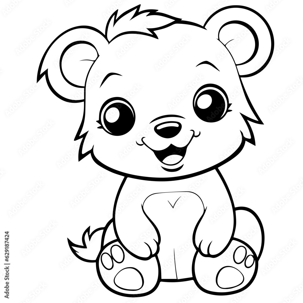 baby bear coloring page drawing