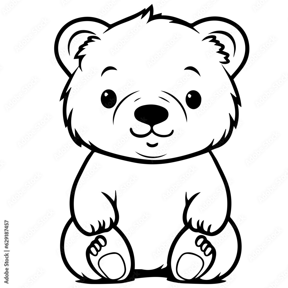 baby bear coloring page drawing