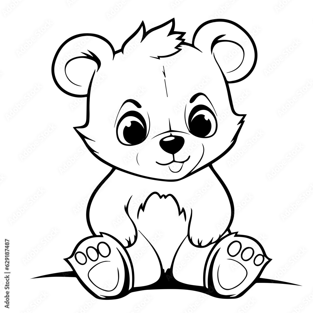 baby bear coloring page drawing