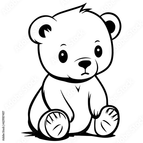 baby bear coloring page drawing