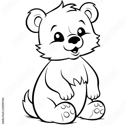 baby bear coloring page drawing