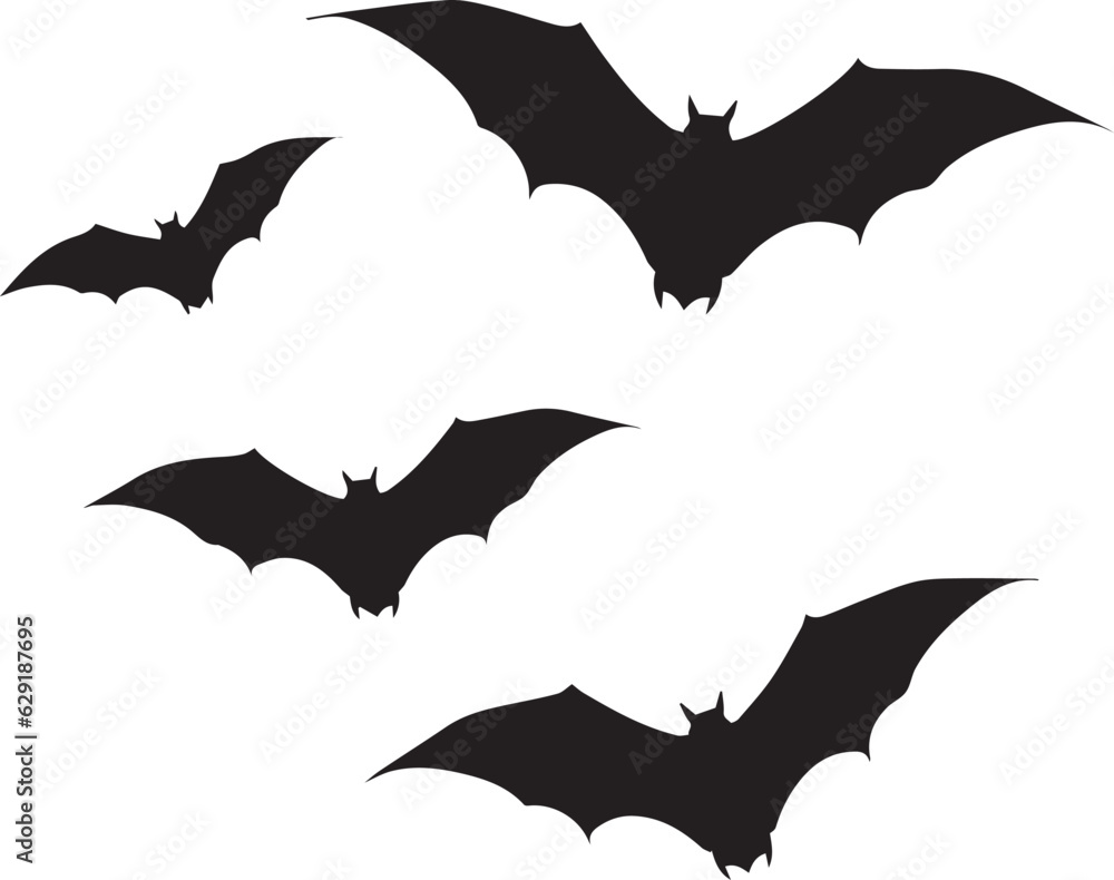 halloween bat and bats - obrazy, fototapety, plakaty 