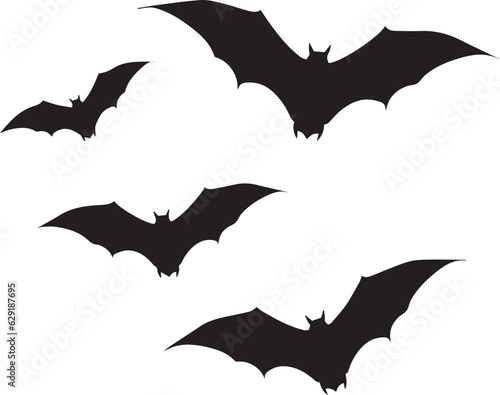 Fototapet halloween bat and bats