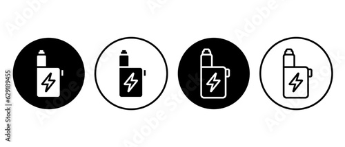 Electronic cigarette vector icon set. Vaping symbol