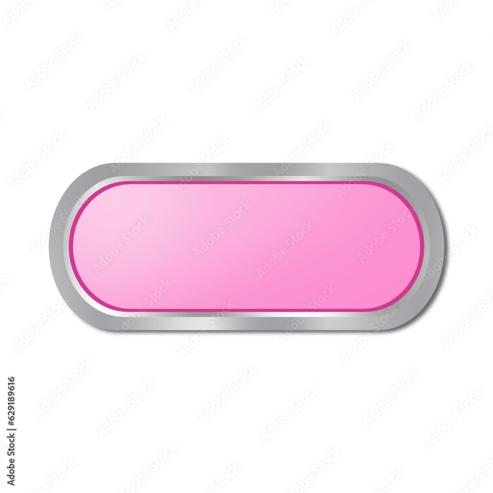 Pink Rounded Rectangle Button on White Pink Rounded Rectangle Button on White