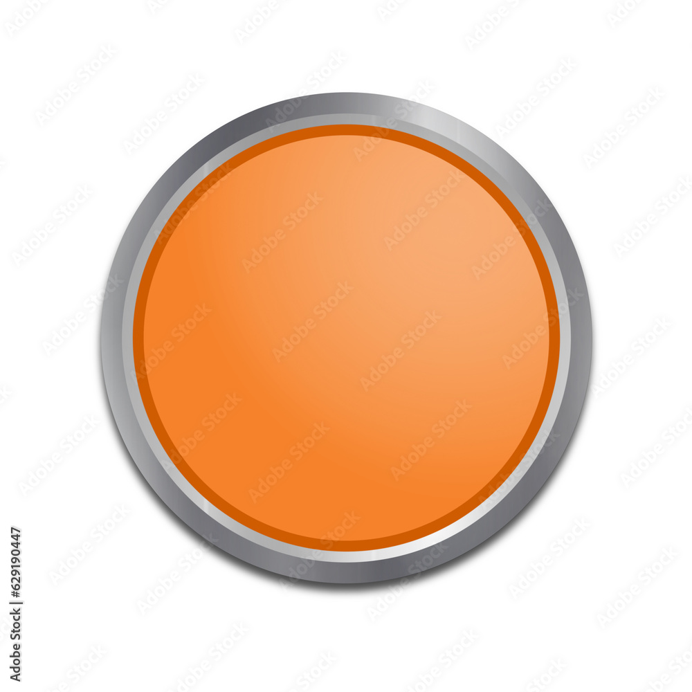 Orange Button Isolated on White Orange Button Isolated on White