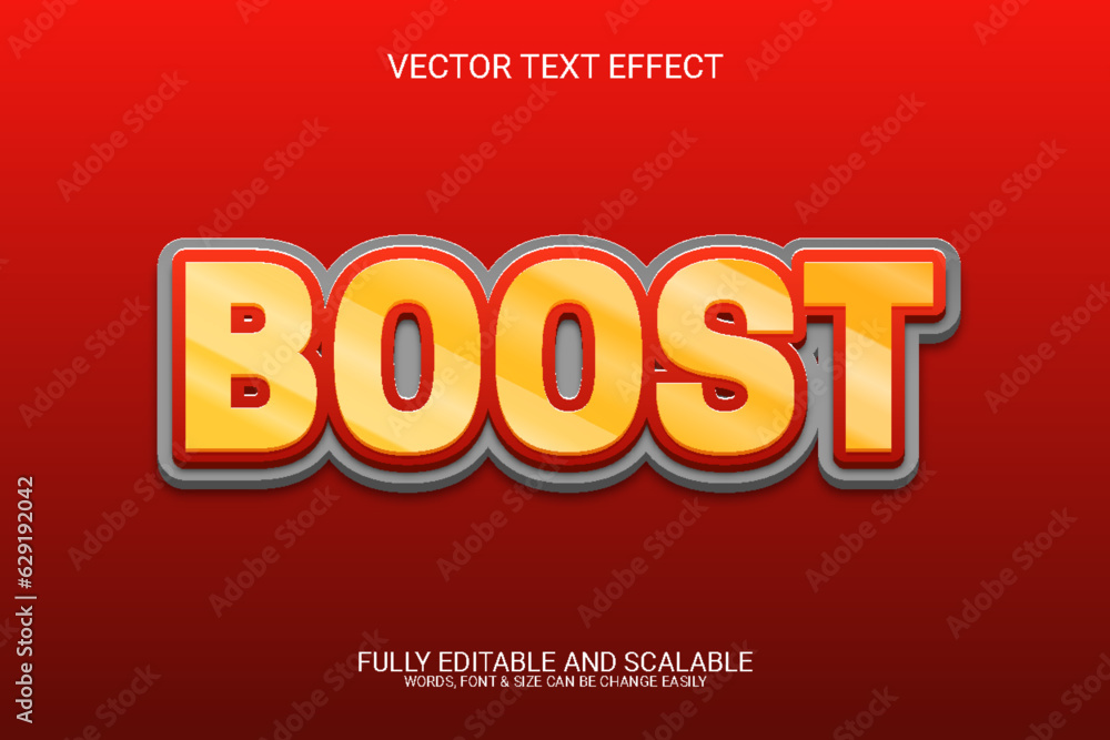 Boost 3D Fully Editable Vector Eps Text Effect Template Design