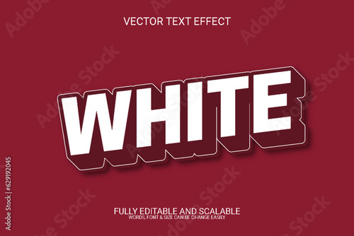 White 3D Fully Editable Vector Eps Text Effect Template Design