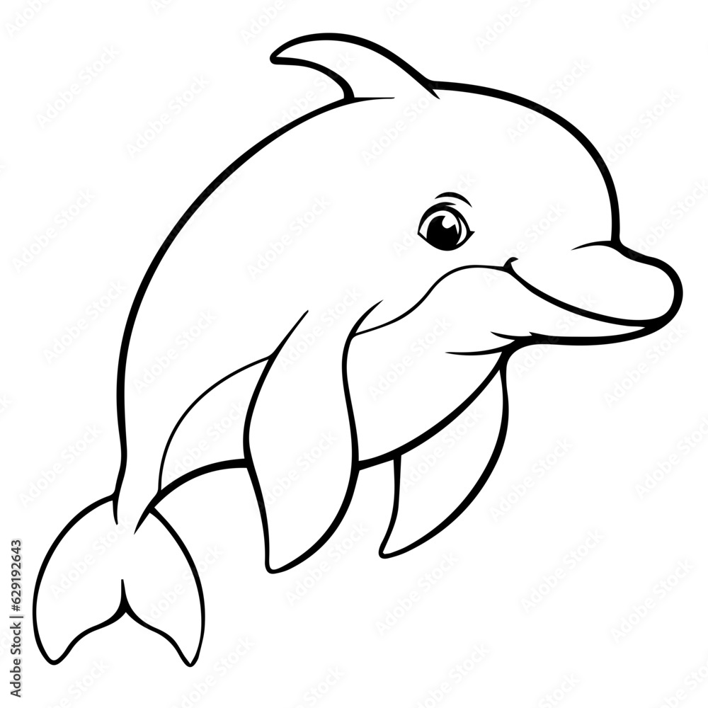 Dolphin coloring page outline drawing Dolphin coloring page outline drawing