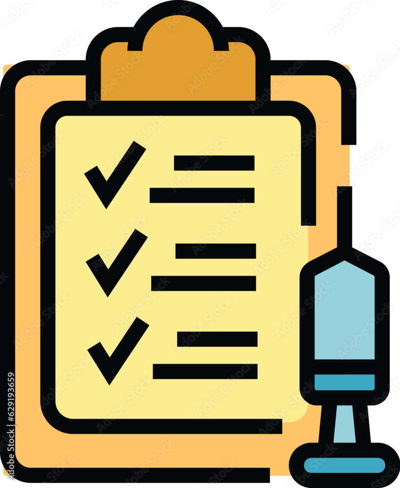 Clipboard medical certificate icon outline vector. Doctor health. Corona insurance color flat Clipboard medical certificate icon outline vector. Doctor health. Corona insurance color flat