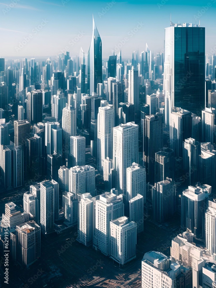 Obraz premium futuristic building city background City landscape and road in cinematic daylight generative ai illustration art