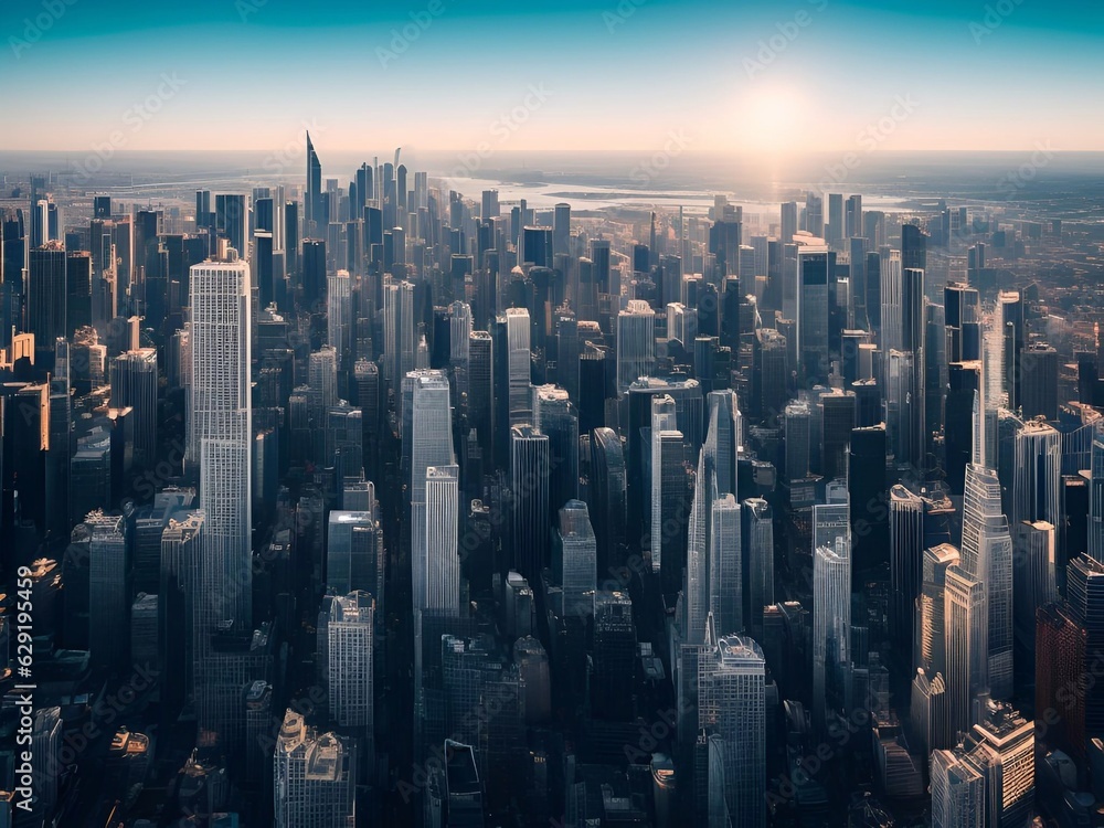 Fototapeta premium futuristic building city background City landscape and road in cinematic daylight generative ai illustration art